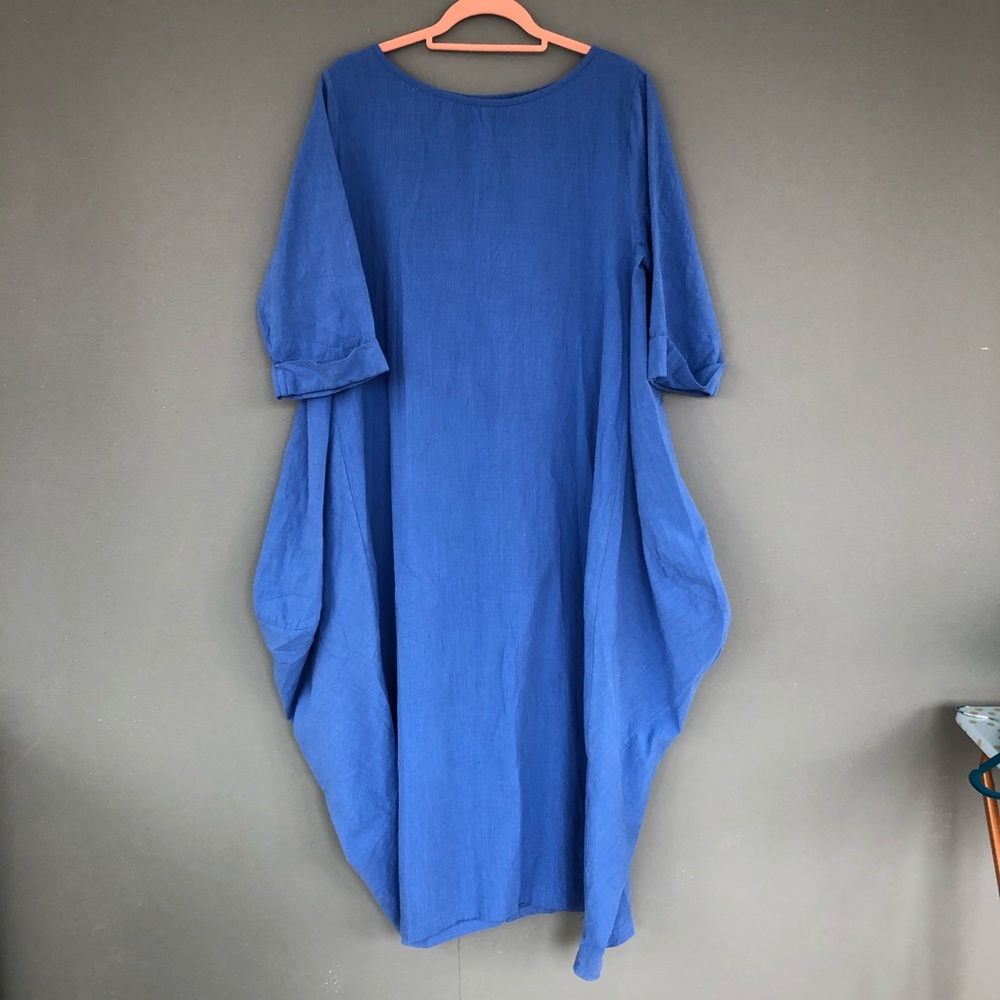 Zanzea Blue Cotton Caftan Dress size XL